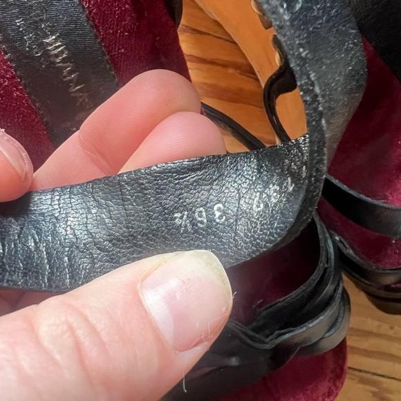 Y2K Dolce & Gabbana Black Leather Platform Wedge Ankle Strap Sandals Size 36.5 - Picture 8 of 14